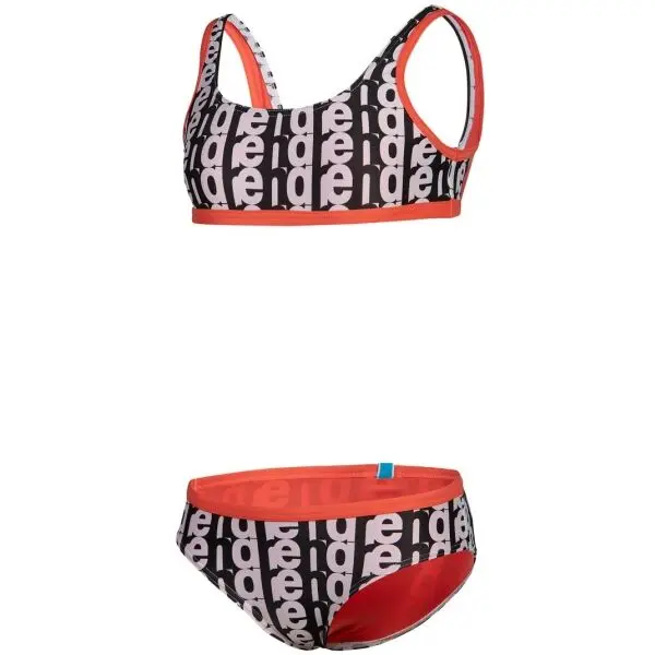 Arena Arena MONOGRAM Бански костюм от две части за момичета, цвят сьомга, размер 8-9 години