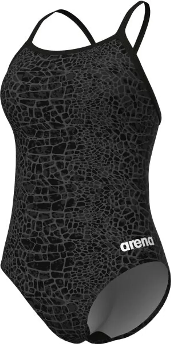 Arena Arena SNAKESKIN SWIMSUIT LIGHTDROP BACK Дамски бански, черно, размер