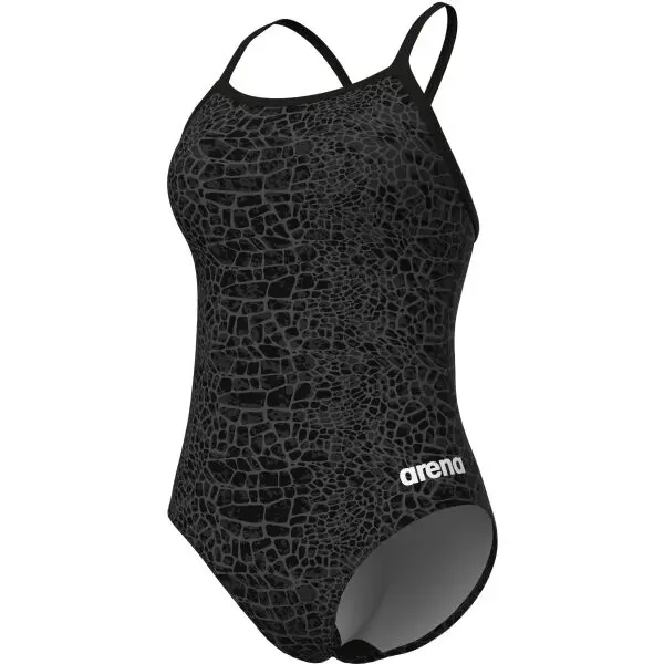 Arena Arena SNAKESKIN SWIMSUIT LIGHTDROP BACK Дамски бански, черно, размер