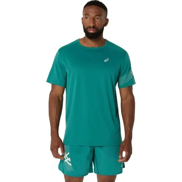 ASICS ASICS ICON SS TOP Мъжка тениска за бягане, тъмнозелено, размер