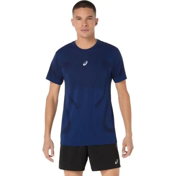 ASICS ASICS ROAD SEAMLESS SS TOP Мъжка тениска за бягане, синьо, размер