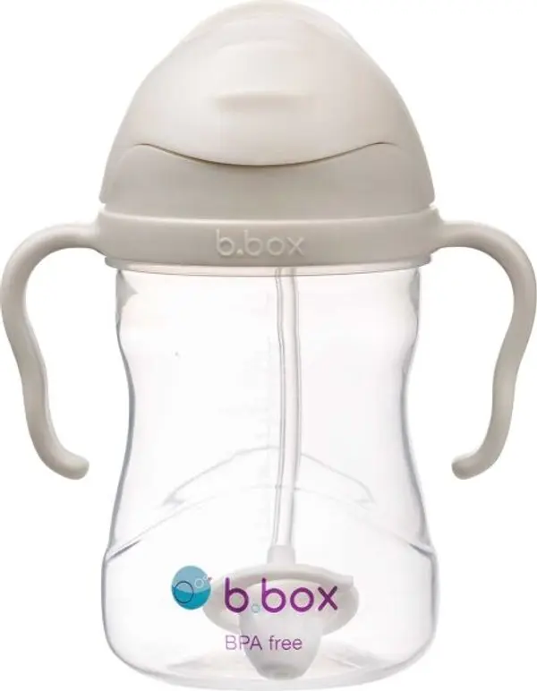 b.box b.box БЕЖОВА 240 ML Детска чаша със сламка, прозрачно, размер 240 ML