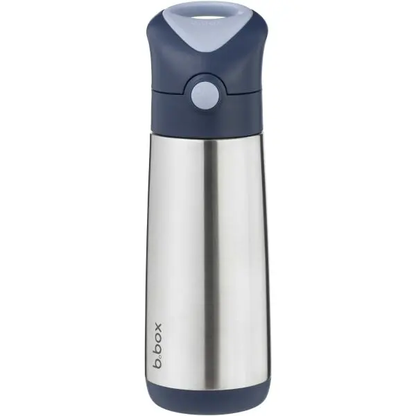 b.box b.box MIDNIGHT 500 ML Детски термос със сламка, сребърно, размер 500 ML