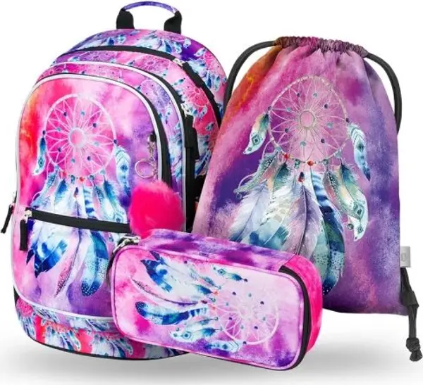 BAAGL BAAGL 3 SET CORE ЛОВЕЦ НА МЕЧТИ Ученически комплект за момичета, лилаво, размер