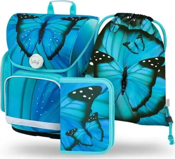 BAAGL BAAGL 3 SET ERGO BUTTERFLY Ученически комплект, синьо, размер