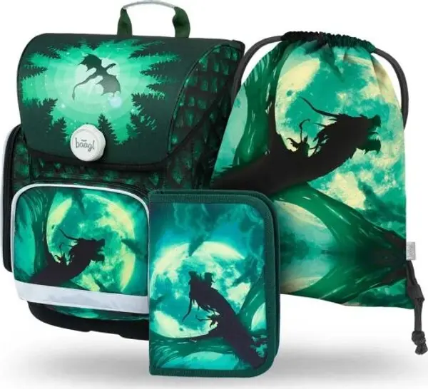 BAAGL BAAGL 3 SET ERGO DRAK Ученически комплект, зелено, размер