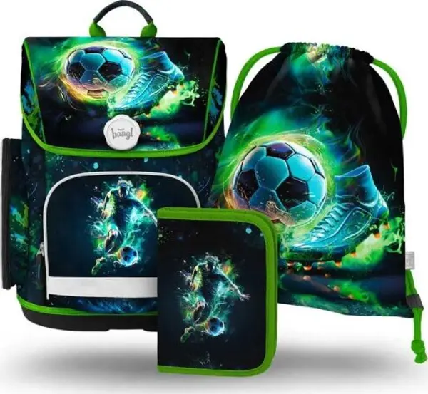 BAAGL BAAGL 3 SET ERGO FOTBAL HRÁČ Ученически комплект, черно, размер