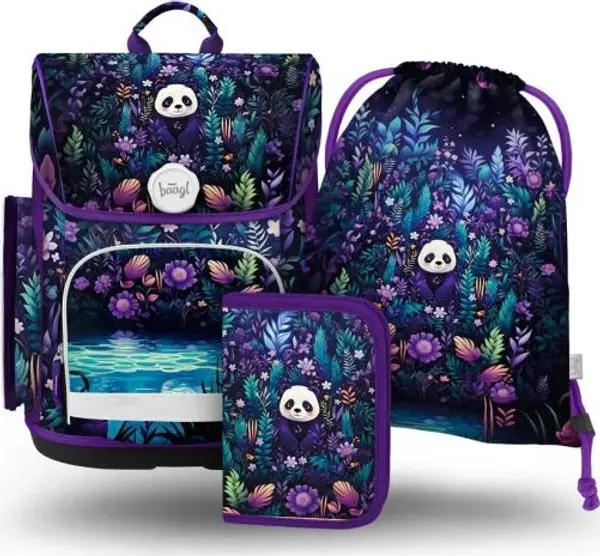 BAAGL BAAGL 3 SET ERGO JUNGLE PANDA Ученически комплект, лилаво, размер