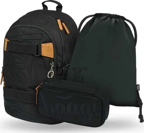 BAAGL BAAGL 3 SET SKATE DARKNESS Ученически комплект, тъмносиво, размер