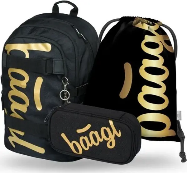 BAAGL BAAGL 3 SET SKATE GOLD Детски ученически комплект, черно, размер