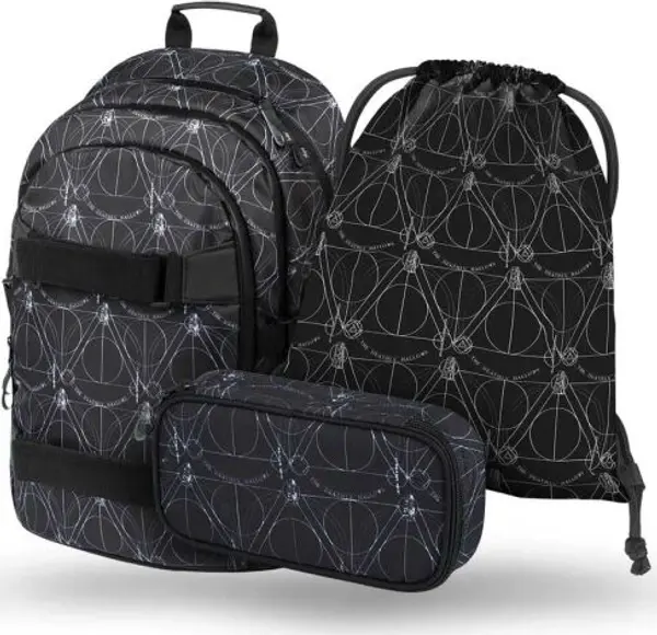 BAAGL BAAGL 3 SET SKATE HARRY POTTER RELIKVIE SMRTI Ученически комплект, черно, размер