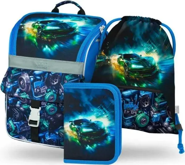 BAAGL BAAGL 3 SET ZIPPY СЪСТЕЗАТЕЛНА КОЛА Ученически комплект, синьо, размер