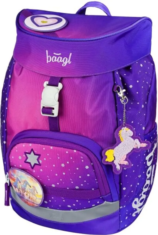 BAAGL BAAGL AIRY СЪРЦЕ Училищна раница, лилаво, размер