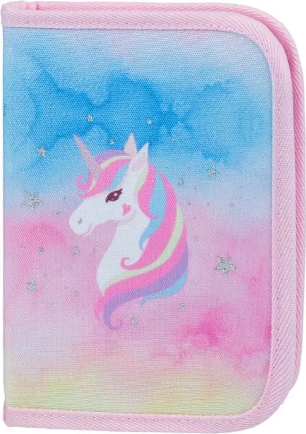 BAAGL BAAGL CLASSIC CASE RAINBOW UNICORN Класически училищен несесер, розово, размер