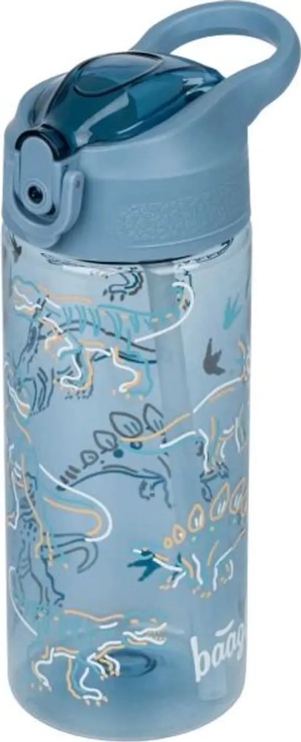 BAAGL BAAGL DINO 500 ML Тританова бутилка със сламка, синьо, размер 500 ML