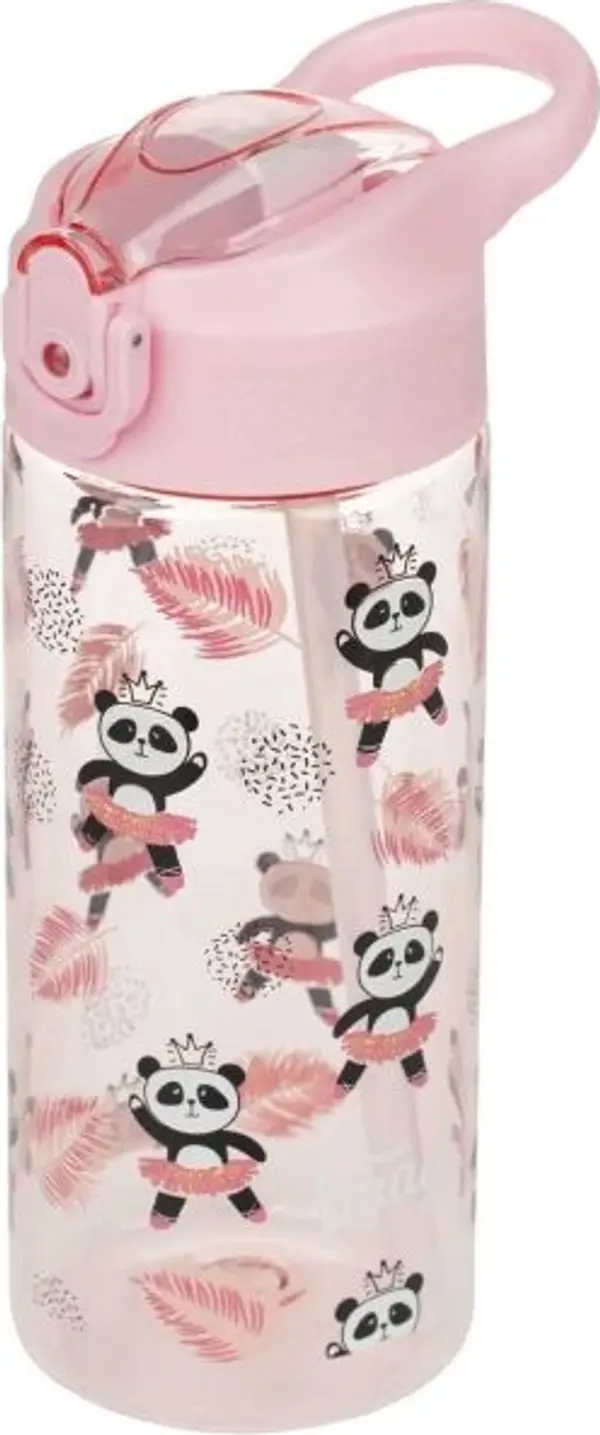 BAAGL BAAGL PANDA 500 ML Тританова бутилка със сламка, розово, размер 500 ML