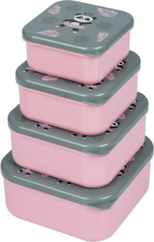 BAAGL BAAGL ПАНДА Кутия за закуски 4 в 1, сиво, размер