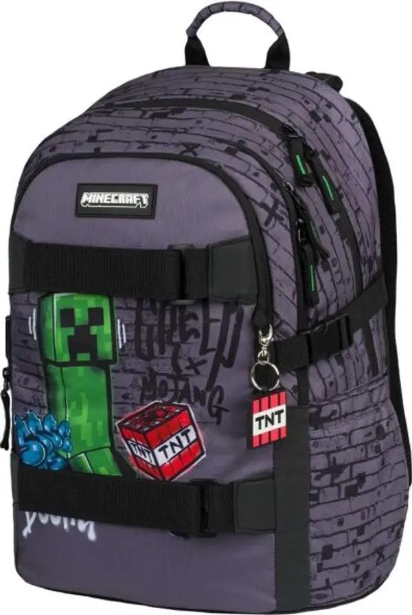 BAAGL BAAGL SKATE MINECRAFT TNT Училищна раница, тъмносиво, размер