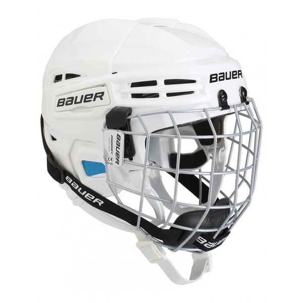 Bauer Bauer PRODIGY COMBO YTH Каска за деца с мрежа, бяло, размер