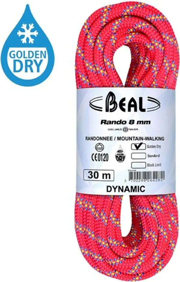 BEAL BEAL RANDO GoldenDry 8 mm 30 m Въже, розово, размер