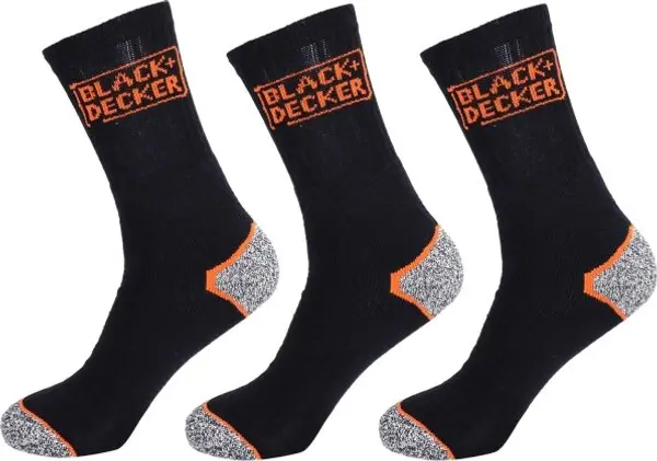 BLACK & DECKER BLACK & DECKER SOCKS BLACK 3P Работни чорапи, черно, размер 43-46