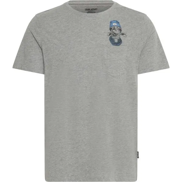 BLEND BLEND BHJABU Мъжка тениска, сиво, размер