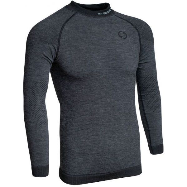 Blizzard Blizzard MENS LONG SLEEVE WOOL Мъжка функционална блуза от мерино, тъмносиво, размер