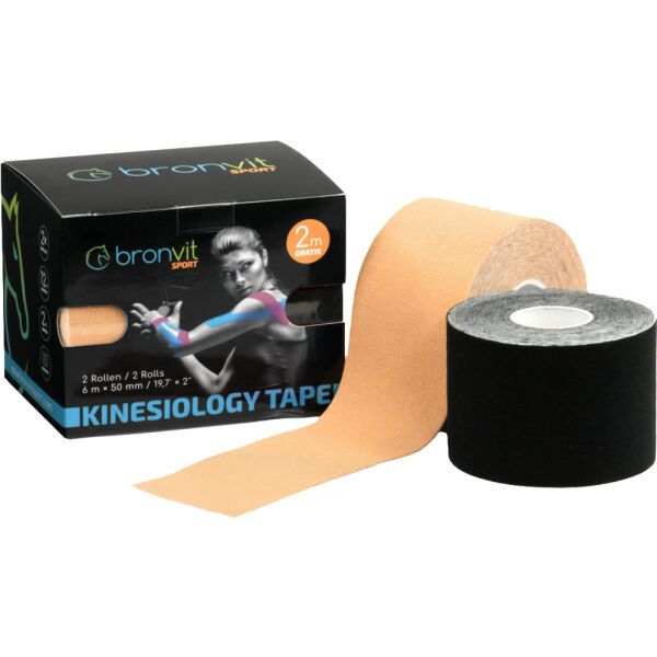 BronVit BronVit SPORT KINESIO TAPE SET 5CM X 6 M Комплект кинезио ленти, черно, размер