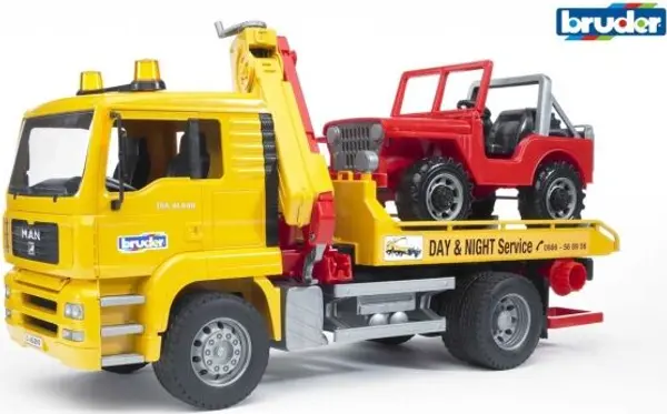 BRUDER BRUDER MAN TGA Паяк с теренна кола, жълто, размер