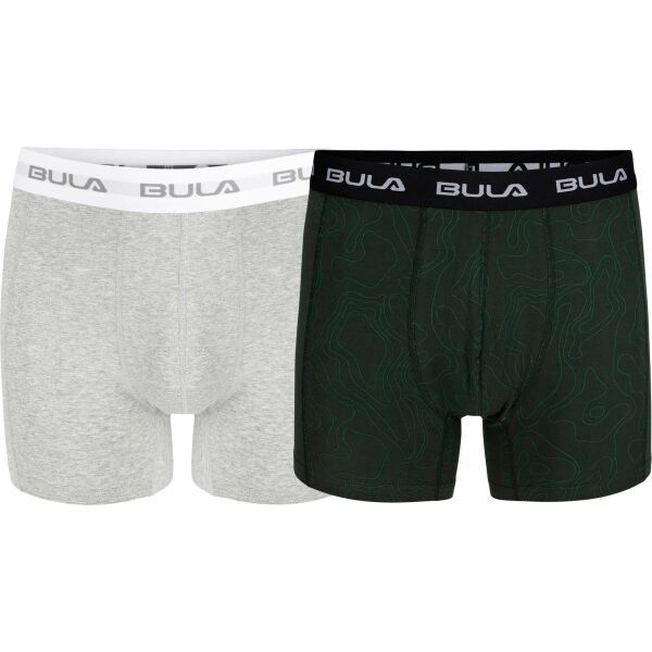 Bula Bula 2 PK BULA BOXER Мъжки боксерки, сиво, размер