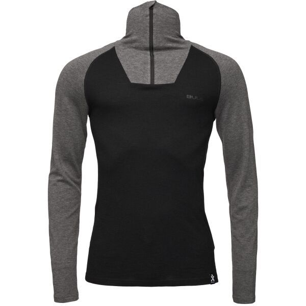 Bula Bula RETRO Мъжка тениска от мериносова вълна, черно, размер