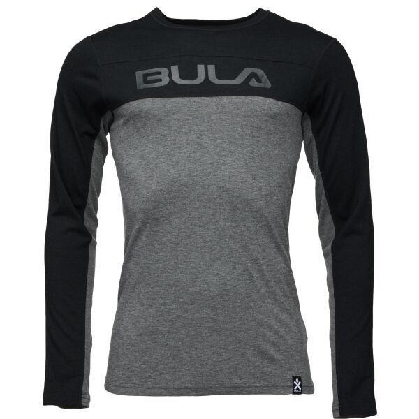 Bula Bula RETRO Мъжка тениска от мериносова вълна, черно, размер
