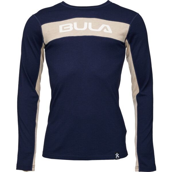 Bula Bula RETRO Мъжка тениска от мериносова вълна, синьо, размер