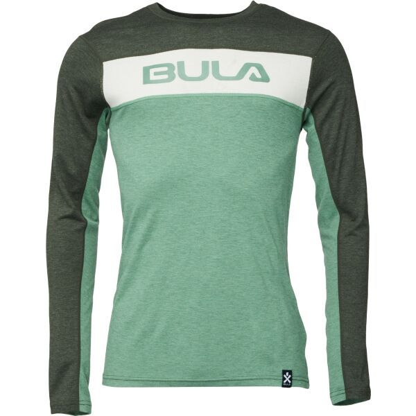 Bula Bula RETRO Мъжка тениска от мериносова вълна, зелено, размер
