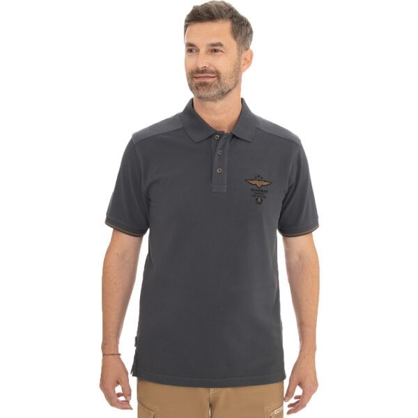 BUSHMAN BUSHMAN CABOT Мъжка тениска с якичка, тъмносиво, размер