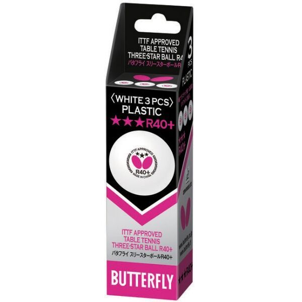 Butterfly Butterfly R40+ Топчета за тенис на маса, бяло, размер