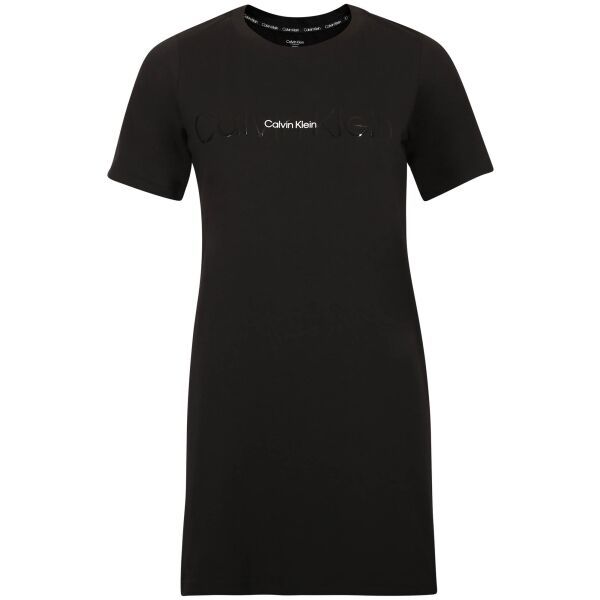 Calvin Klein Calvin Klein EMBOSSED ICON LOUNGE-S/S NIGHSHIRT Дамска рокля, черно, размер XS