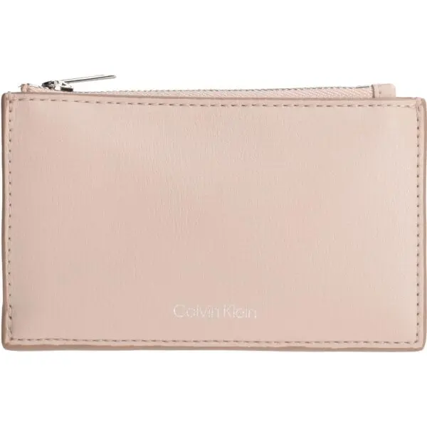 Calvin Klein Calvin Klein FOIL LOGO TOP ZIP CARDCASE Дамско портмоне, цвят сьомга, размер