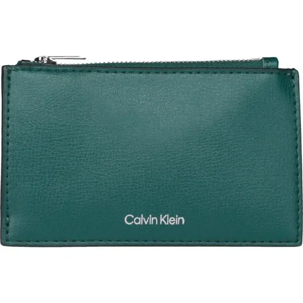 Calvin Klein Calvin Klein FOIL LOGO TOP ZIP CARDCASE Дамско портмоне, тъмнозелено, размер