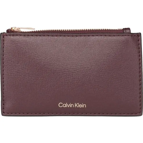 Calvin Klein Calvin Klein FOIL LOGO TOP  ZIP CARDCASE Дамско портмоне, винен, размер