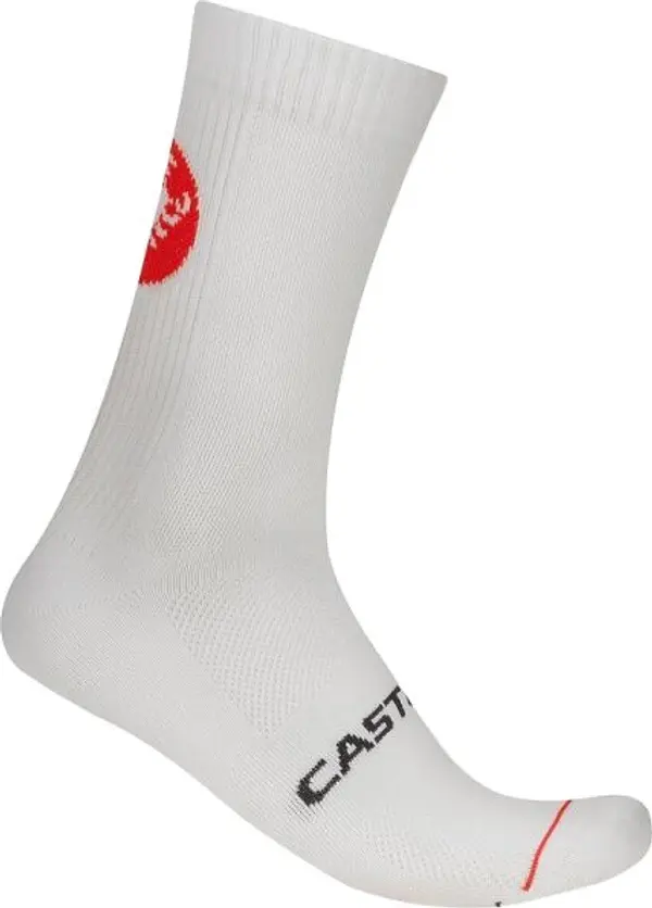 Castelli Castelli ENTRATA 18 SOCK Мъжки велосипедни чорапи, бяло, размер