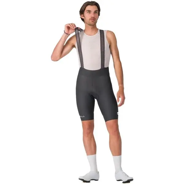 Castelli Castelli ESPRESSO 2 BIBSHORT Мъжки колоездачни шорти, тъмносиво, размер