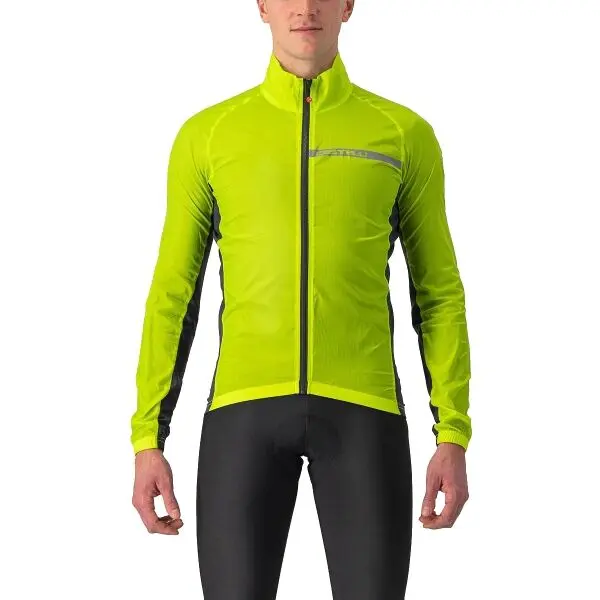 Castelli Castelli SQUADRA STRETCH Мъжко ветроустойчиво яке, светлоотразителен неон, размер XXL