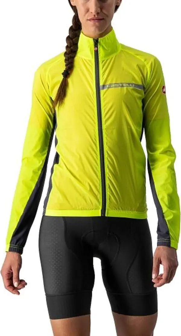 Castelli Castelli SQUADRA STRETCH W Дамско ветроустойчиво яке, светлоотразителен неон, размер