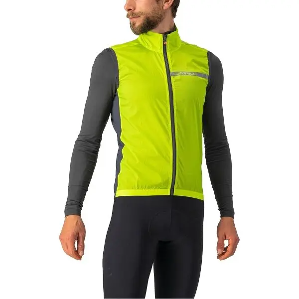 Castelli Castelli SQUADRA VEST Мъжки елек за велосипед, светлоотразителен неон, размер XXL