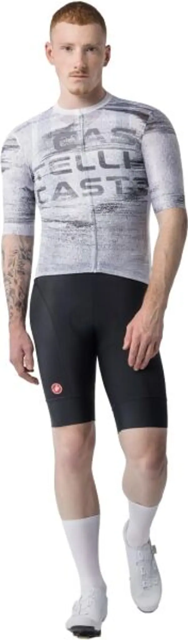 Castelli Castelli STRATUS LOGO JERSEY Мъжки колоездачен екип, бяло, размер