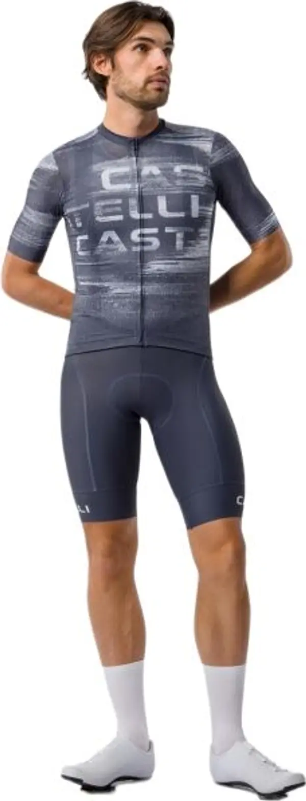 Castelli Castelli STRATUS LOGO JERSEY Мъжки колоездачен екип, тъмносин, размер