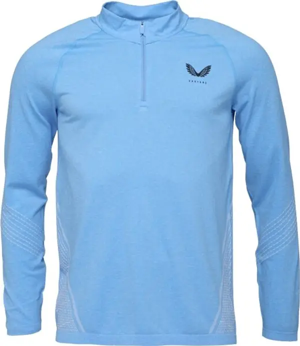 CASTORE CASTORE SEAMLESS 1/4 ZIP LS TOP Мъжка спортна тениска, светлосиньо, размер