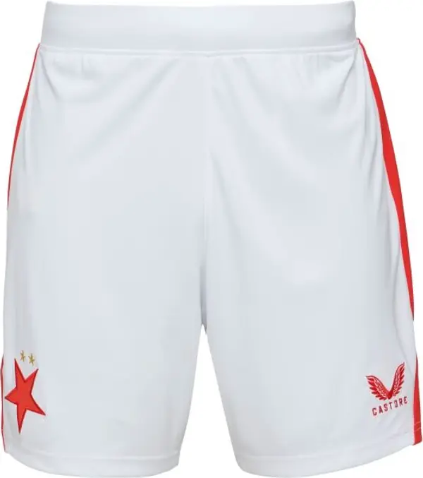 CASTORE CASTORE SLAVIA PRAGUE HOME SHORT Мъжки футболни шорти, бяло, размер