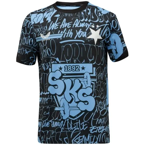 CASTORE CASTORE SLAVIA PRAGUE PRE MATCH SS TEE JR Детска спортна тениска, черно, размер